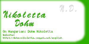 nikoletta dohm business card